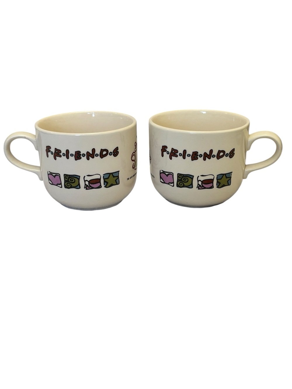 1999 Warner Bros. Friends TV Series Oversized Graphic Print Coffee Tea Soup Mugs